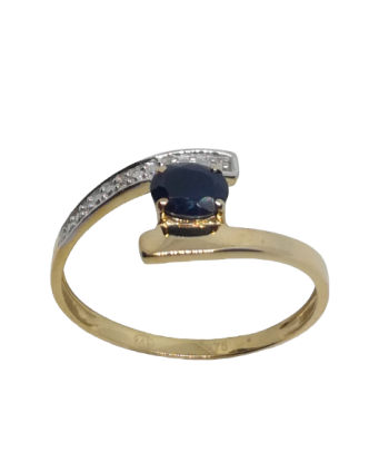 Bague en or, saphir et diamant une grave pollution 