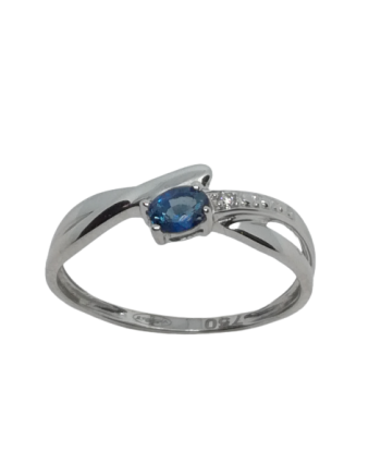 Bague en or gris, saphir et diamant 50-70% off 