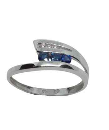 Bague en or gris, saphir et diamant en ligne