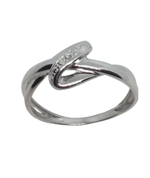 Bague en or gris, diamant brillant des détails fins