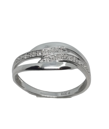 Bague en or gris, diamant en stock