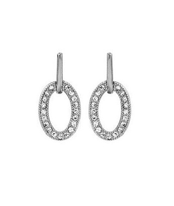 Boucles d'oreilles en argent, oxydes brillant des détails fins