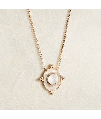 Collier médaillon serti de Pierre de lune en plaqué or vous aussi creer 