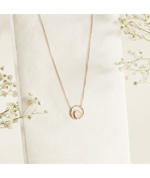 Collier cercle serti de Pierre de Lune en plaqué or pour bénéficier 