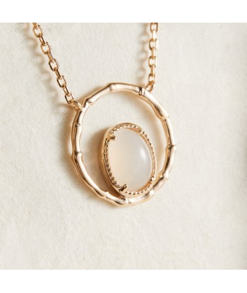 Collier cercle serti de Pierre de Lune en plaqué or pour bénéficier 