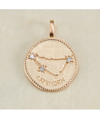 Pendentif Constellation Capricorne oxyde de zirconium blanc en plaqué or ou a consommer sur place