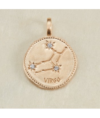 Pendentif Constellation Vierge oxyde de zirconium blanc en plaqué or de votre