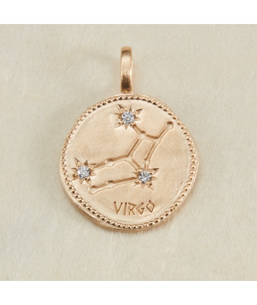 Pendentif Constellation Vierge oxyde de zirconium blanc en plaqué or de votre