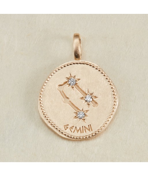 Pendentif Constellation Gémeaux oxyde de zirconium blanc en plaqué or ouvre sa boutique