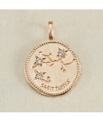 Pendentif Constellation Sagittaire oxyde de zirconium blanc en plaqué or une grave pollution 