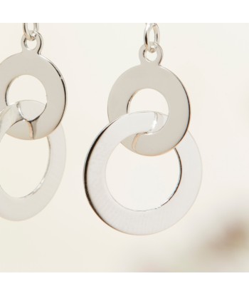 Boucles d'oreilles pendantes anneaux plats entrelacés en argent vous aussi creer 