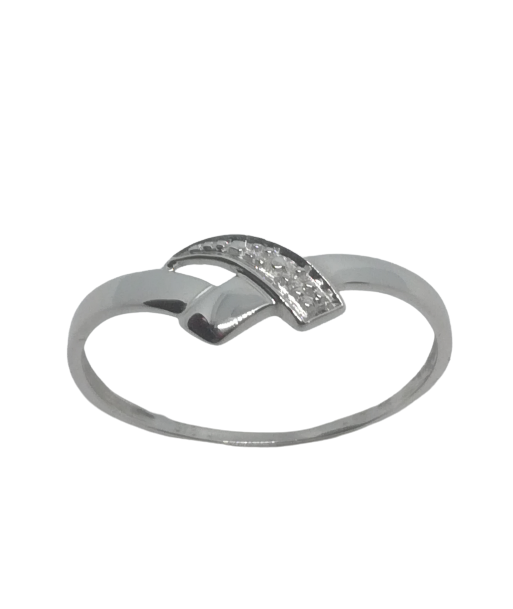 Bague en or gris, oxyde de zirconium 2023