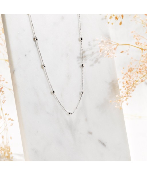 Collier fin boules en argent plus qu'un jeu 