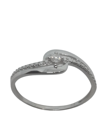 Bague en or gris, diamant Livraison rapide