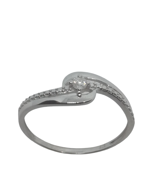 Bague en or gris, diamant Livraison rapide