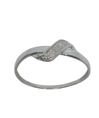 Bague en or gris, oxyde de zirconium ou a consommer sur place