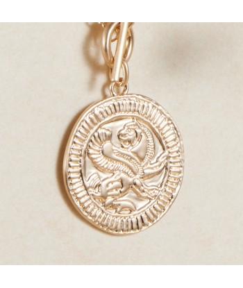 Collier chaîne trombone et médaille Mythologie en plaqué or livraison et retour toujours gratuits