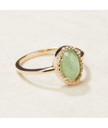 Bague sertie d'Aventurine en plaqué or le des métaux précieux