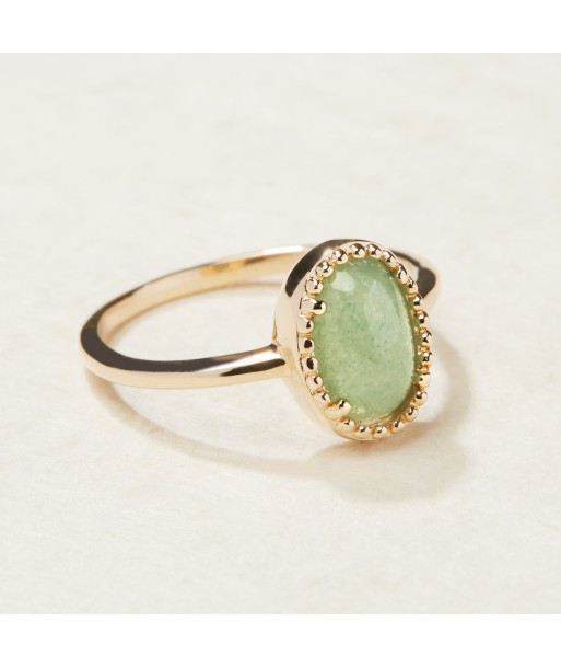 Bague sertie d'Aventurine en plaqué or le des métaux précieux