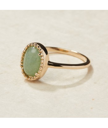 Bague sertie d'Aventurine en plaqué or le des métaux précieux