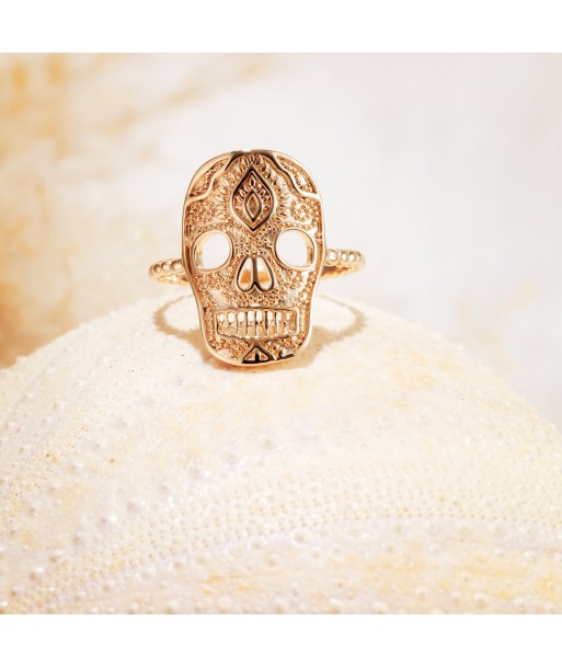 Bague Tête de mort en plaqué or Faites des économies