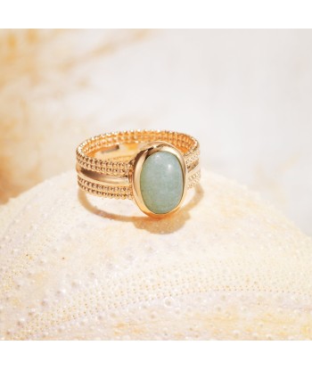 Bague bohème sertie d'Aventurine en plaqué or Amélioration de cerveau avec