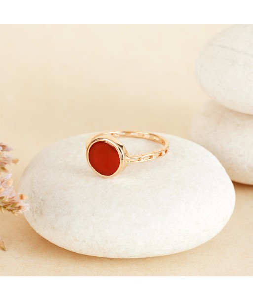 Bague sertie clos d'Agate rouge en plaqué or suggérées chez