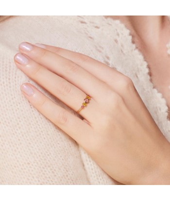 Bague Oxydes de zirconium jaune et rose en plaqué or des créatures d'habitude