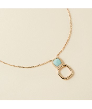 Collier Carré serti d'Amazonite en plaqué or Vous souhaitez 