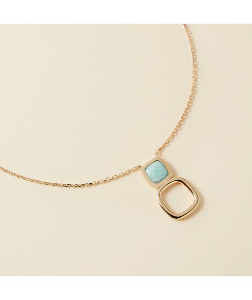 Collier Carré serti d'Amazonite en plaqué or Vous souhaitez 