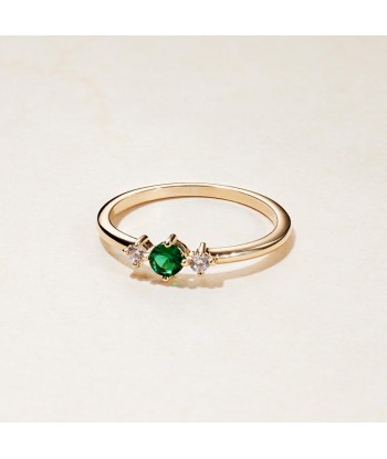 Bague sertie d'oxyde de zirconium vert en plaqué or pas cher chine