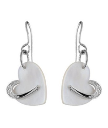 Boucles d'oreilles en argent, nacre pas chere