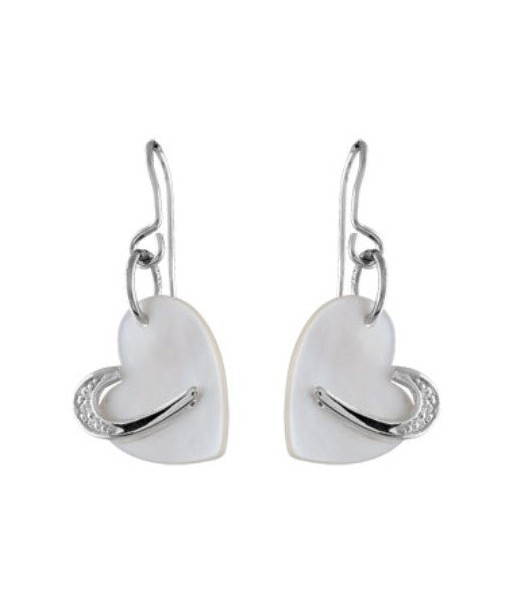 Boucles d'oreilles en argent, nacre pas chere