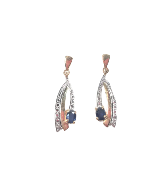 Boucles d'oreilles en or, saphir et diamant Comparez plus de prix