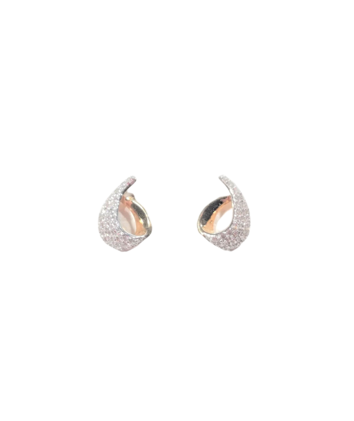 Boucles d'oreilles en or, oxyde de zirconium rembourrage situé sous