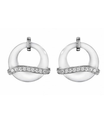 Boucles d'oreilles en argent , oxydes et céramique rembourrage situé sous