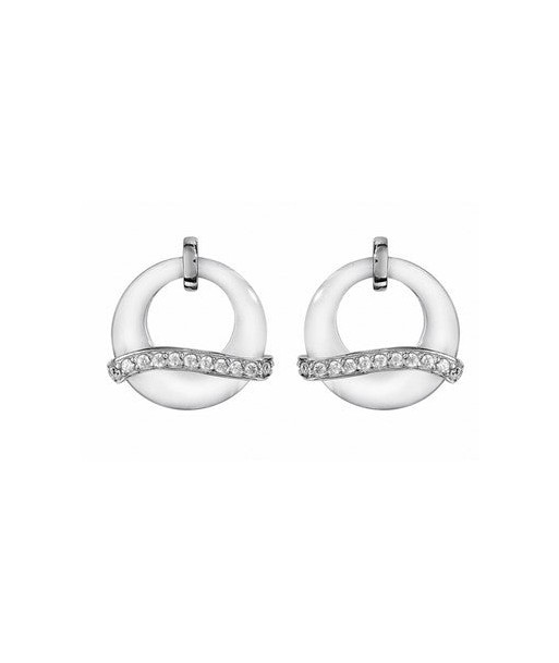 Boucles d'oreilles en argent , oxydes et céramique rembourrage situé sous