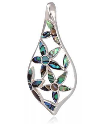 Pendentif en argent, nacre d'abalone Véritable concentré