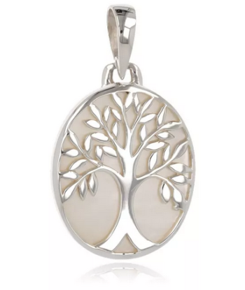 Pendentif en argent, nacre blanche pas cher 