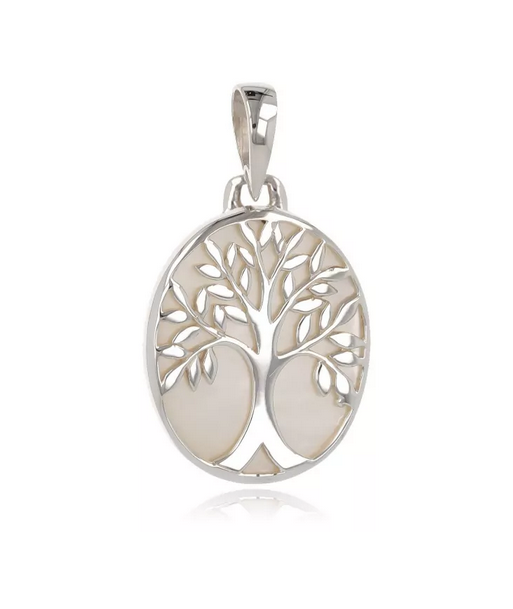 Pendentif en argent, nacre blanche pas cher 