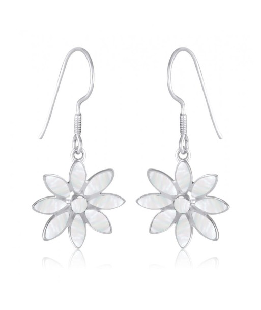 Boucles d'oreilles en argent, nacre blanche pour bénéficier 