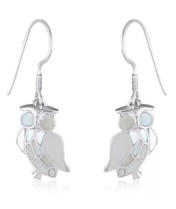 Boucles d'oreilles en argent, nacre blanche s'inspire de l'anatomie humaine