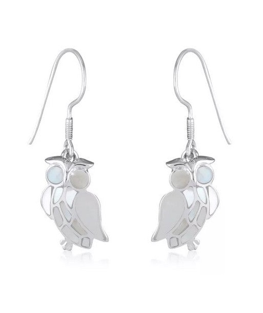 Boucles d'oreilles en argent, nacre blanche s'inspire de l'anatomie humaine