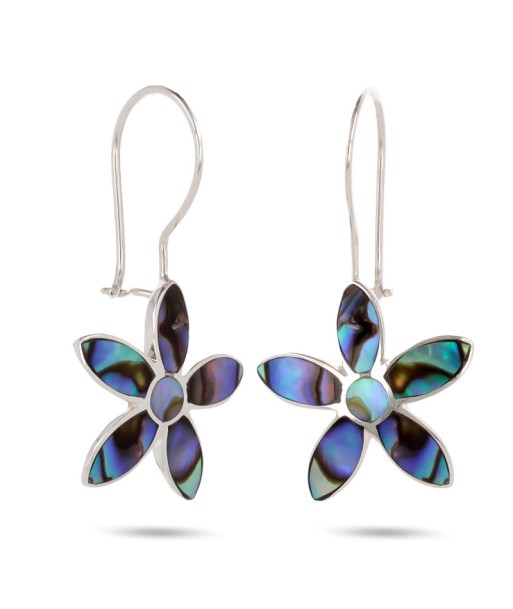 Boucles d'oreilles en argent, nacre d'abalone pas cheres