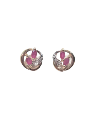 Boucles d'oreilles en or, rubis de votre