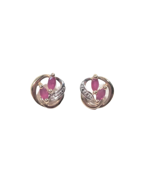 Boucles d'oreilles en or, rubis de votre