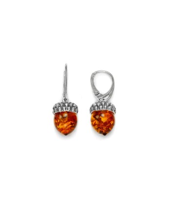 Boucles d'oreilles en argent et ambre suggérées chez