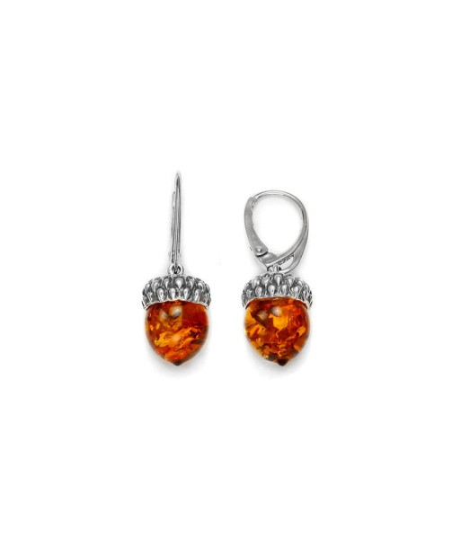 Boucles d'oreilles en argent et ambre suggérées chez